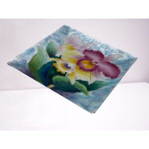 Mid-Century Modern Metal Bonne Couleur Electroforming Cloisonne Tropical Floral